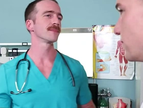 Gay stepson examinded and fucked by doctor stepdad