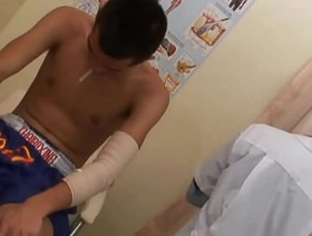 Slim Asian barebacked by doctor for jizz after exam