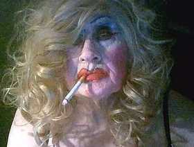 Old smoking spunk bucket whore sissy Sarah Millward posing for potential clients, though she'll fuck for free!