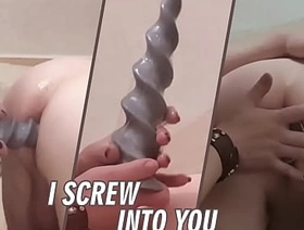 Girl screws a huge bolt into her neighbor's ass. (Demo)