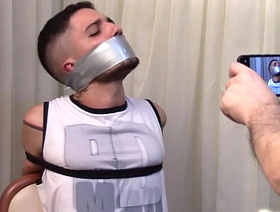 Tavinho in bondage is gagged many times for audition gag test undefined preview