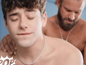 TWINKPOP - Joey Mills Rides Bruce Jones' Big Dick, Then Gets His Creamy Load All Over His Cock