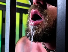 Caged, Blindfolded, and face fucked
