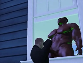 my neighbor's huge college football son let me suck his giant black dick thru bathroom window
