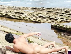 Oil rain on nudist beach