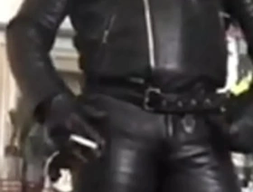 Sexy Leather Black Leather Muscle Big Butt Smoking Scene Preview