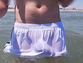 Beach people freak out when I get wet in shorts and thongs in the sea